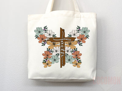 Faith Tote Bag Christian Tote Bag Canvas Gift Religious Gift Scripture Gift Bible Verse Christian Girl Gift Church Gift School Tote Shopper