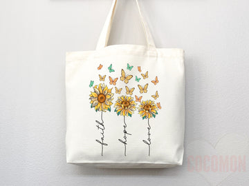 Faith Tote Bag Christian Tote Bag Canvas Gift Religious Gift Scripture Gift Bible Verse Christian Girl Gift Church Gift School Tote Shopper