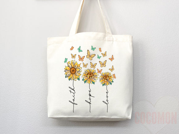 Faith Tote Bag Christian Tote Bag Canvas Gift Religious Gift Scripture Gift Bible Verse Christian Girl Gift Church Gift School Tote Shopper