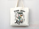 Faith Tote Bag Christian Tote Bag Canvas Gift Religious Gift Scripture Gift Bible Verse Christian Girl Gift Church Gift School Tote Shopper