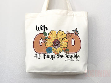 Faith Tote Bag Christian Tote Bag Canvas Gift Religious Gift Scripture Gift Bible Verse Christian Girl Gift Church Gift School Tote Shopper