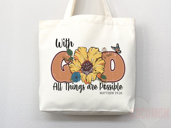 Faith Tote Bag Christian Tote Bag Canvas Gift Religious Gift Scripture Gift Bible Verse Christian Girl Gift Church Gift School Tote Shopper