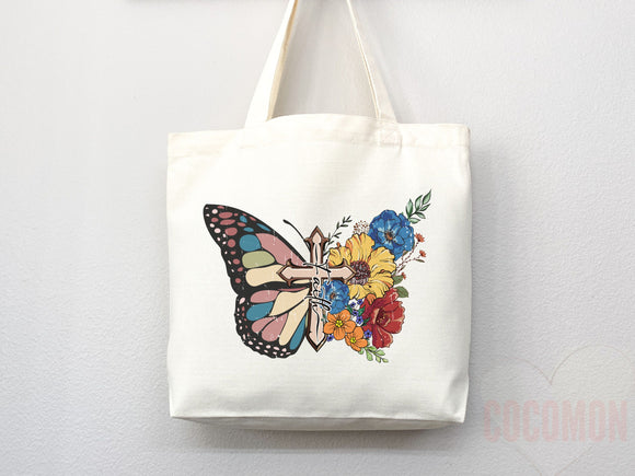 Faith Tote Bag Christian Tote Bag Canvas Gift Religious Gift Scripture Gift Bible Verse Christian Girl Gift Church Gift School Tote Shopper