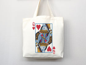 Queen of Hearts Tote Bag — Playing Card Gift (002)