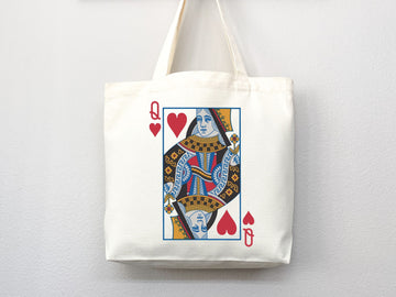 Queen of Heart Bag Canvas Tote Bag Everyday Tote Bag Eco Friendly Bag Aesthetic Tote Shopper Bag Reusable Grocery Bag Cute Tote Bag Boho Bag