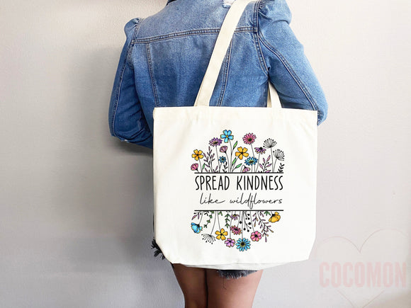 Kindness Tote Bag Canvas Womens Tote For Her Cute Tote Bag Reusable Bag Grocery Tote Shopper Aesthetic Tote Everyday Tote Eco Friendly Bag