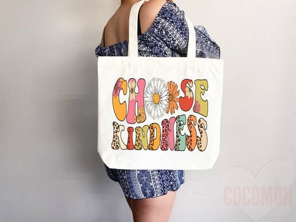 Kindness Tote Bag Canvas Womens Tote For Her Cute Tote Bag Reusable Bag Grocery Tote Shopper Aesthetic Tote Everyday Tote Eco Friendly Bag