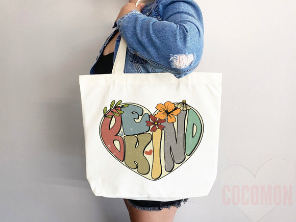Kindness Tote Bag Canvas Womens Tote For Her Cute Tote Bag Reusable Bag Grocery Tote Shopper Aesthetic Tote Everyday Tote Eco Friendly Bag