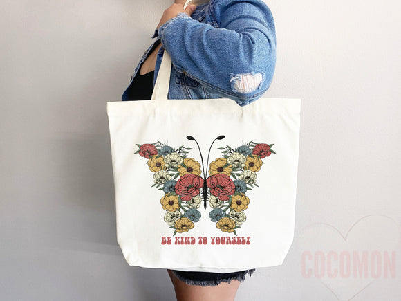 Kindness Tote Bag Canvas Womens Tote For Her Cute Tote Bag Reusable Bag Grocery Tote Shopper Aesthetic Tote Everyday Tote Eco Friendly Bag