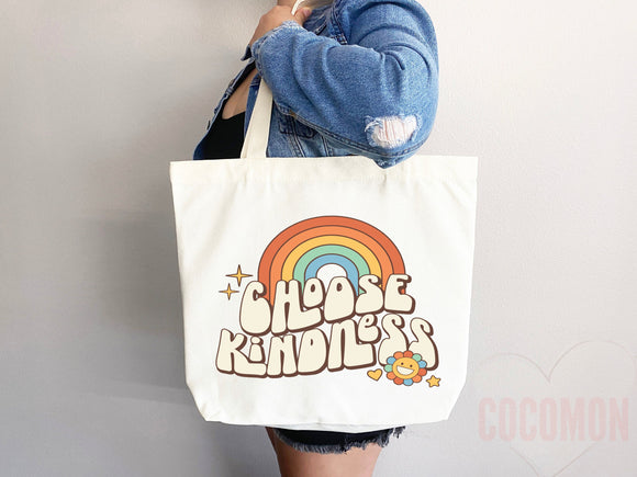 Kindness Tote Bag Canvas Womens Tote For Her Cute Tote Bag Reusable Bag Grocery Tote Shopper Aesthetic Tote Everyday Tote Eco Friendly Bag