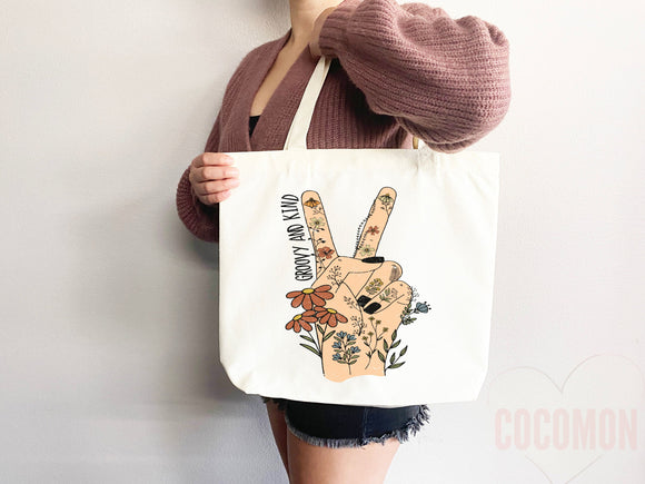 Kindness Tote Bag Canvas Womens Tote For Her Cute Tote Bag Reusable Bag Grocery Tote Shopper Aesthetic Tote Everyday Tote Eco Friendly Bag