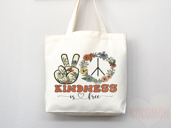 Kindness Tote Bag Canvas Womens Tote For Her Cute Tote Bag Reusable Bag Grocery Tote Shopper Aesthetic Tote Everyday Tote Eco Friendly Bag