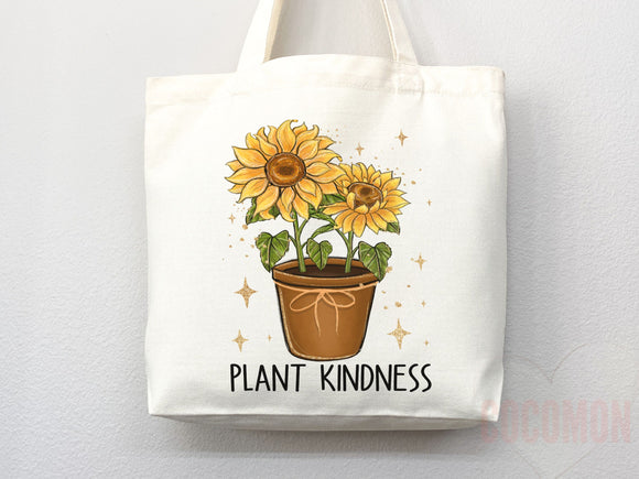 Kindness Tote Bag Floral Bag Flower Tote Canvas Womens Tote For Her Cute Tote Bag Reusable Bag Grocery Tote Shopper Everyday Tote Eco Bag