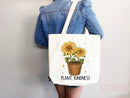 Kindness Tote Bag Floral Bag Flower Tote Canvas Womens Tote For Her Cute Tote Bag Reusable Bag Grocery Tote Shopper Everyday Tote Eco Bag