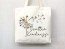 Kindness Tote Bag Floral Bag Flower Tote Canvas Womens Tote For Her Cute Tote Bag Reusable Bag Grocery Tote Shopper Everyday Tote Eco Bag