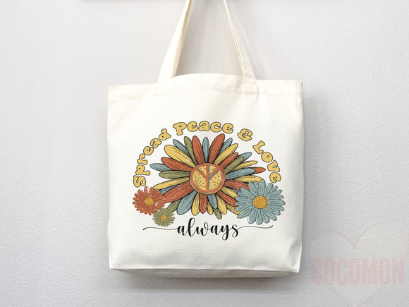 Kindness Tote Bag Floral Bag Flower Tote Canvas Womens Tote For Her Cute Tote Bag Reusable Bag Grocery Tote Shopper Everyday Tote Eco Bag