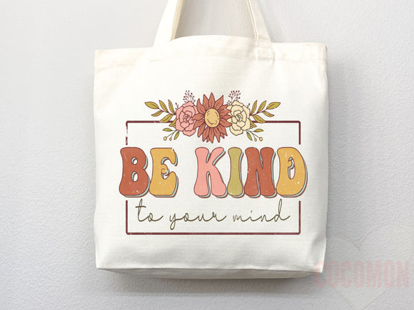 Kindness Tote Bag Floral Bag Flower Tote Canvas Womens Tote For Her Cute Tote Bag Reusable Bag Grocery Tote Shopper Everyday Tote Eco Bag