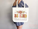 Kindness Tote Bag Floral Bag Flower Tote Canvas Womens Tote For Her Cute Tote Bag Reusable Bag Grocery Tote Shopper Everyday Tote Eco Bag