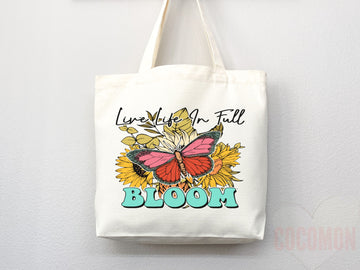 Floral Tote Flower Bag Gift for Floral Lover Flower Lover Gift Bag Womens Tote for Her Cute Tote Bag Reusable Bag Eco Friendly Tote Shopper