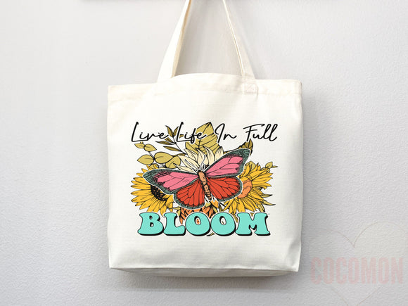 Floral Tote Flower Bag Gift for Floral Lover Flower Lover Gift Bag Womens Tote for Her Cute Tote Bag Reusable Bag Eco Friendly Tote Shopper