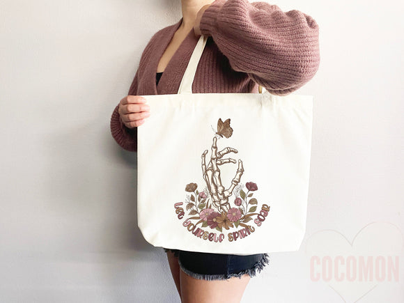 Floral Tote Flower Bag Gift for Floral Lover Flower Lover Gift Bag Womens Tote for Her Cute Tote Bag Reusable Bag Eco Friendly Tote Shopper