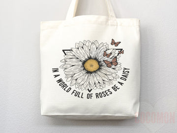 Floral Tote Flower Bag Gift for Floral Lover Flower Lover Gift Bag Womens Tote for Her Cute Tote Bag Reusable Bag Eco Friendly Tote Shopper