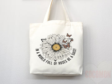 Floral Tote Flower Bag Gift for Floral Lover Flower Lover Gift Bag Womens Tote for Her Cute Tote Bag Reusable Bag Eco Friendly Tote Shopper