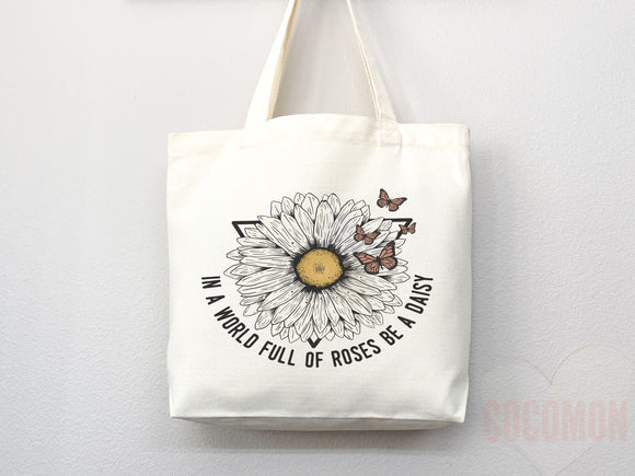 Floral Tote Flower Bag Gift for Floral Lover Flower Lover Gift Bag Womens Tote for Her Cute Tote Bag Reusable Bag Eco Friendly Tote Shopper