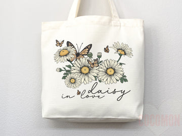 Floral Tote Flower Bag Gift for Floral Lover Flower Lover Gift Bag Womens Tote for Her Cute Tote Bag Reusable Bag Eco Friendly Tote Shopper