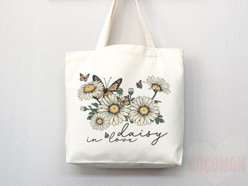 Floral Tote Flower Bag Gift for Floral Lover Flower Lover Gift Bag Womens Tote for Her Cute Tote Bag Reusable Bag Eco Friendly Tote Shopper