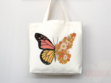 Floral Tote Flower Bag Gift for Floral Lover Flower Lover Gift Bag Womens Tote for Her Cute Tote Bag Reusable Bag Eco Friendly Tote Shopper