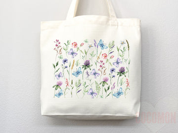 Floral Tote Flower Bag Gift for Floral Lover Flower Lover Gift Bag Womens Tote for Her Cute Tote Bag Reusable Bag Eco Friendly Tote Shopper