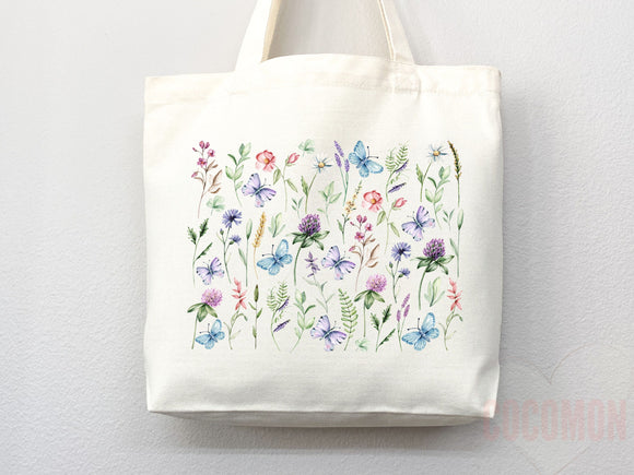 Floral Tote Flower Bag Gift for Floral Lover Flower Lover Gift Bag Womens Tote for Her Cute Tote Bag Reusable Bag Eco Friendly Tote Shopper