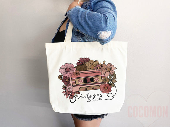 Floral Tote Flower Bag Gift for Floral Lover Flower Lover Gift Bag Womens Tote for Her Cute Tote Bag Reusable Bag Eco Friendly Tote Shopper