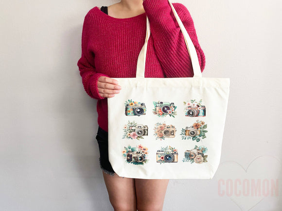 Floral Tote Flower Bag Gift for Floral Lover Flower Lover Gift Bag Womens Tote for Her Cute Tote Bag Reusable Bag Eco Friendly Tote Shopper