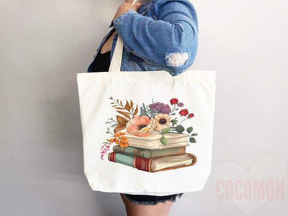Book Lovers Tote School Bag Gift for Book Lover Gift For Bookworms Gift For Teachers Readers' Tote Library Tote Shopper Women's Tote for Her
