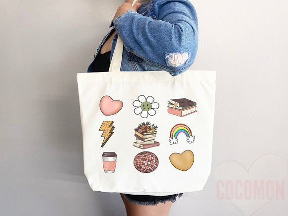 Book Lovers Tote School Bag Gift for Book Lover Gift For Bookworms Gift For Teachers Readers' Tote Library Tote Shopper Women's Tote for Her