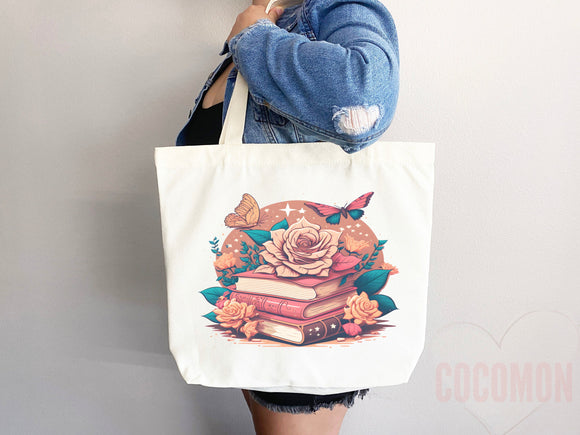 Book Lovers Tote School Bag Gift for Book Lover Gift For Bookworms Gift For Teachers Readers' Tote Library Tote Shopper Women's Tote for Her