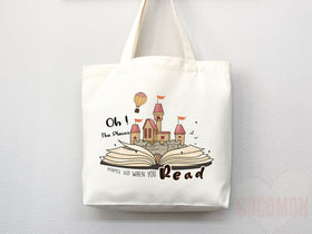 Book Lovers Tote School Bag Gift for Book Lover Gift For Bookworms Gift For Teachers Readers' Tote Library Tote Shopper Women's Tote for Her