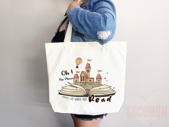 Book Lovers Tote School Bag Gift for Book Lover Gift For Bookworms Gift For Teachers Readers' Tote Library Tote Shopper Women's Tote for Her