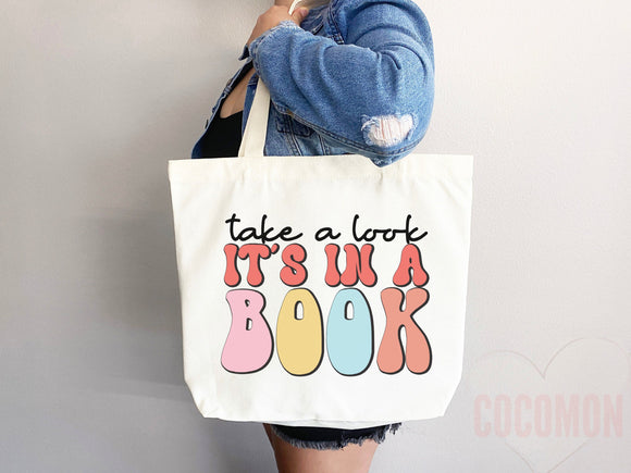 Book Lovers Tote School Bag Gift for Book Lover Gift For Bookworms Gift For Teachers Readers' Tote Library Tote Shopper Women's Tote for Her
