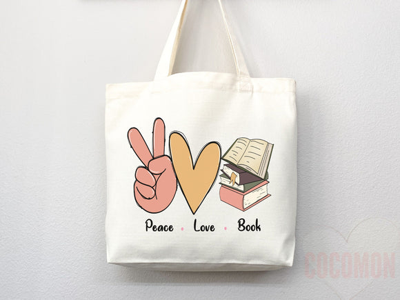Book Lovers Tote School Bag Gift for Book Lover Gift For Bookworms Gift For Teachers Readers' Tote Library Tote Shopper Women's Tote for Her
