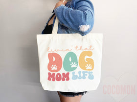 Dog Mom Tote Bag Gift For Dog Mom Animal Lover Tote Shopper Dog Lover Bag New Dog Mom Gift for Her Puppy Mom Tote Shopper Women's Tote Bag