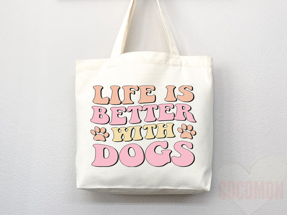 Dog Mom Tote Bag Gift For Dog Mom Animal Lover Tote Shopper Dog Lover Bag New Dog Mom Gift for Her Puppy Mom Tote Shopper Women's Tote Bag
