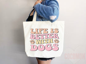 Dog Mom Tote Bag Gift For Dog Mom Animal Lover Tote Shopper Dog Lover Bag New Dog Mom Gift for Her Puppy Mom Tote Shopper Women's Tote Bag
