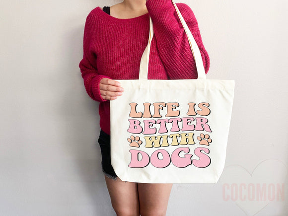 Dog Mom Tote Bag Gift For Dog Mom Animal Lover Tote Shopper Dog Lover Bag New Dog Mom Gift for Her Puppy Mom Tote Shopper Women's Tote Bag