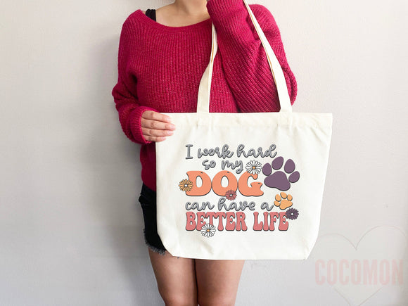 Dog Mom Tote Bag Gift For Dog Mom Animal Lover Tote Shopper Dog Lover Bag New Dog Mom Gift for Her Puppy Mom Tote Shopper Women's Tote Bag