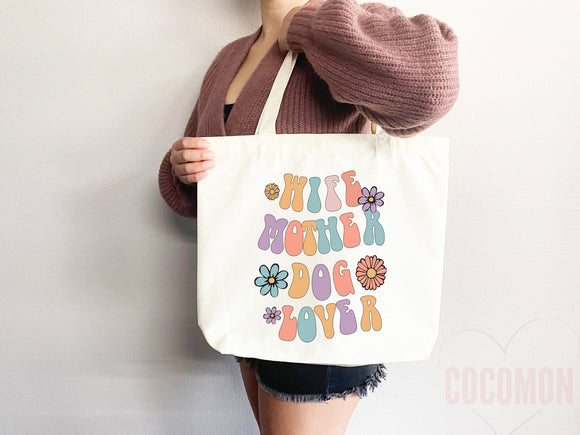 Dog Mom Tote Bag Gift For Dog Mom Animal Lover Tote Shopper Dog Lover Bag New Dog Mom Gift for Her Puppy Mom Tote Shopper Women's Tote Bag