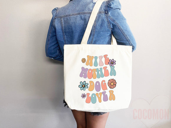 Dog Mom Tote Bag Gift For Dog Mom Animal Lover Tote Shopper Dog Lover Bag New Dog Mom Gift for Her Puppy Mom Tote Shopper Women's Tote Bag
