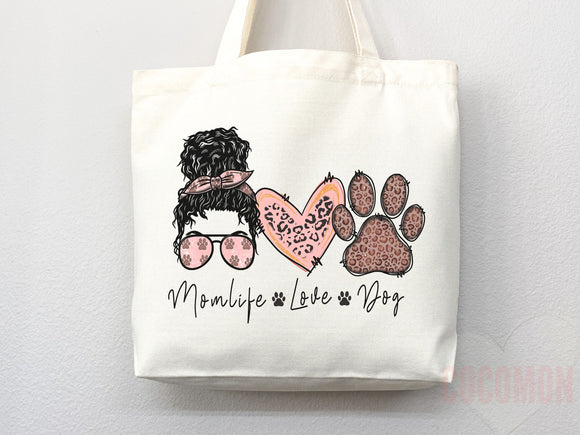 Dog Mom Tote Bag Gift For Dog Mom Animal Lover Tote Shopper Dog Lover Bag New Dog Mom Gift for Her Puppy Mom Tote Shopper Women's Tote Bag